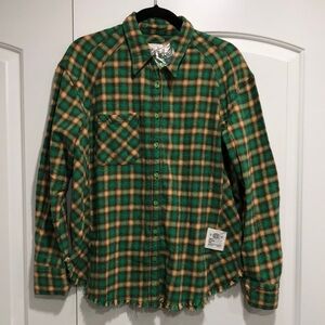 Plaid Green and Yellow Women's Top